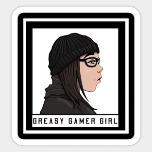 Greasy Gamer Girl's Mugshot Sticker